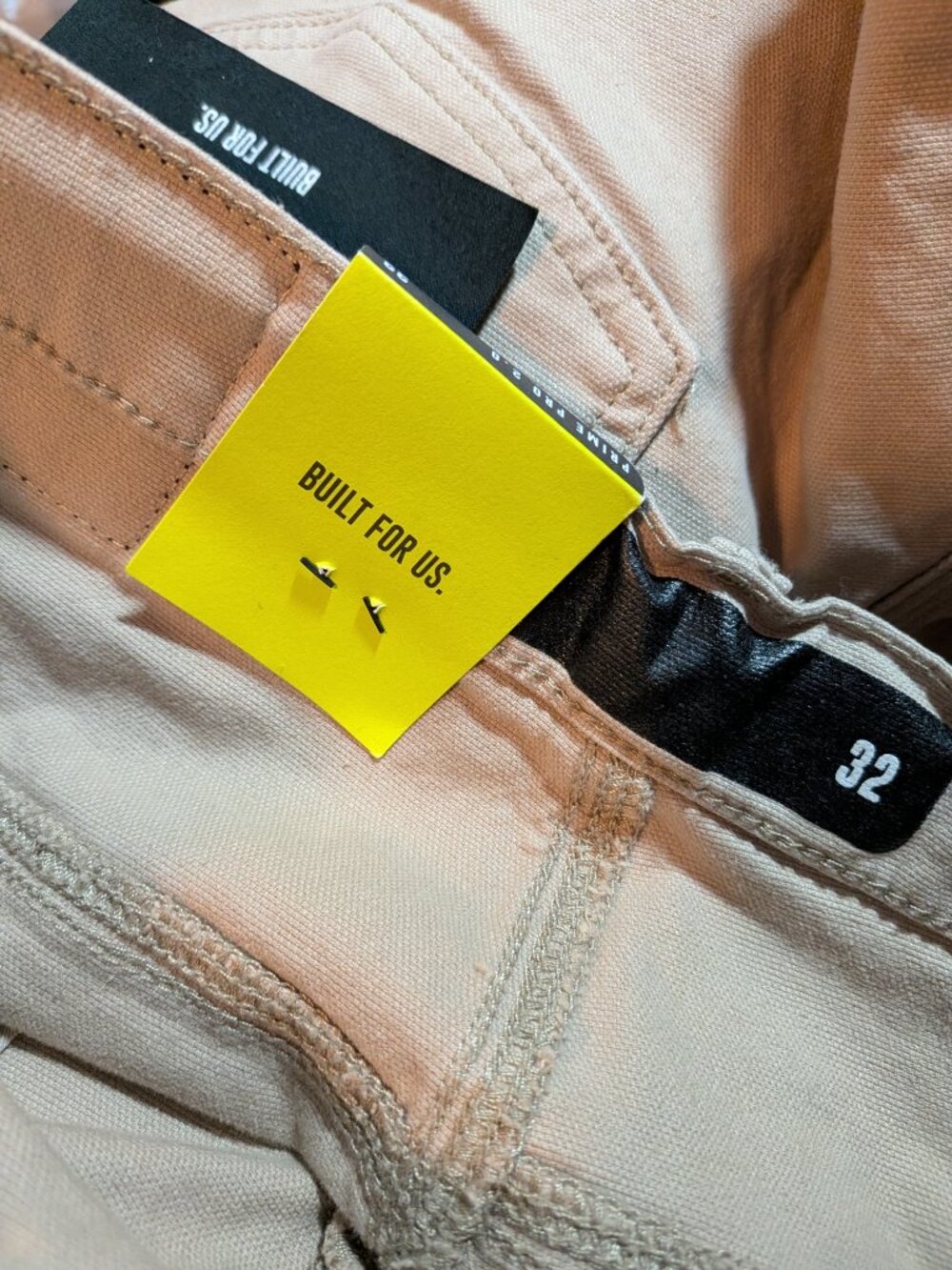 NWT Hawke Prime Pro Shorts Mens 32 Beige Chino Cotton Canvas Stretch Workwear - Picture 6 of 8